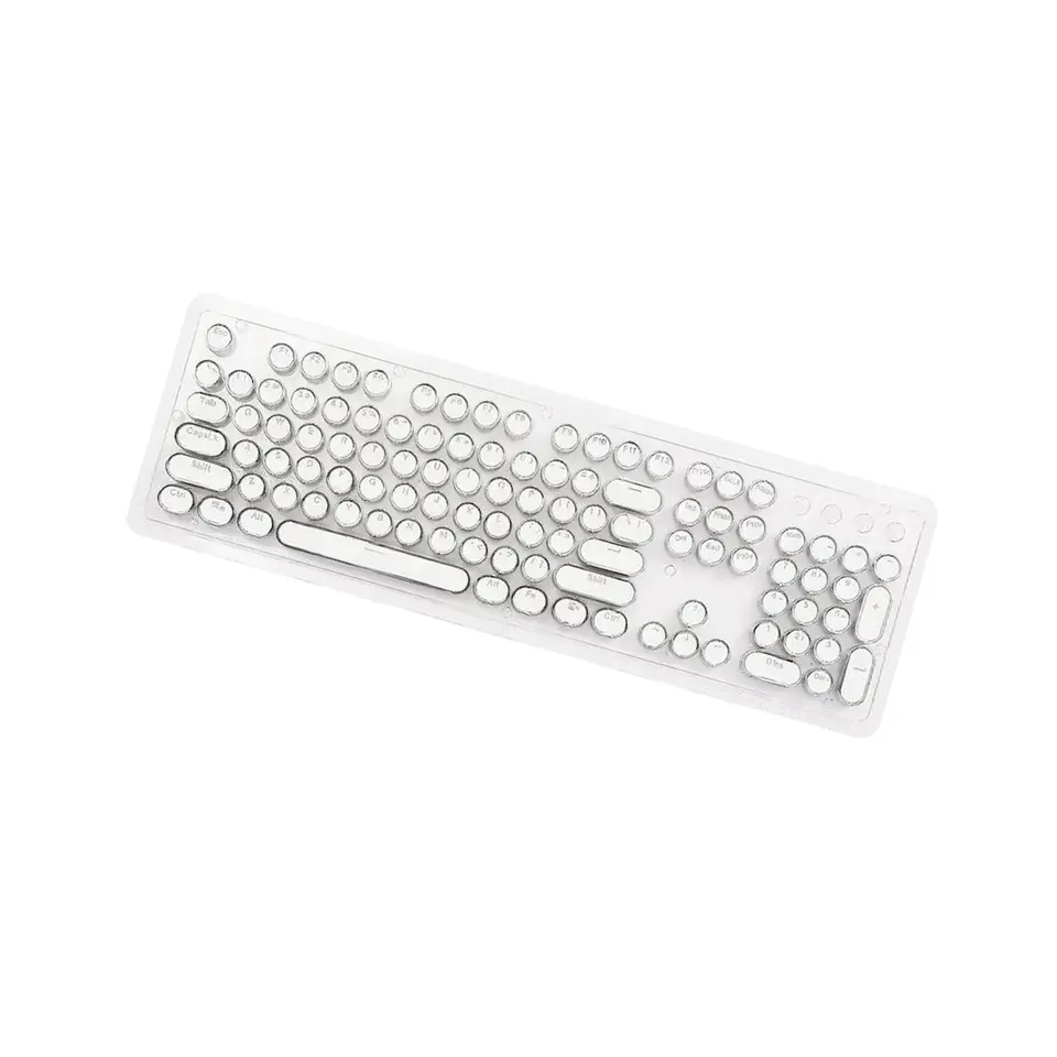 Round KeyCaps Double Shot PBT Gaming Keyboard Retro Black