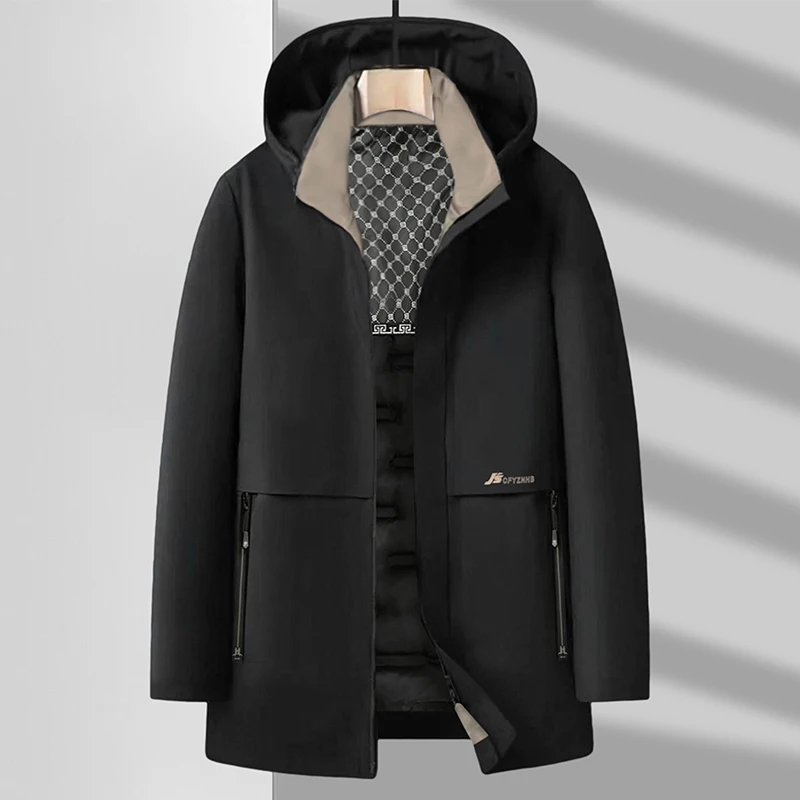 Roupas Masculinas nadmerne nadmerne 5xl pevná farba Zhruba teplý módny štýl Kvalitné mužy odev s kapucňou horúcou zipsou vonku