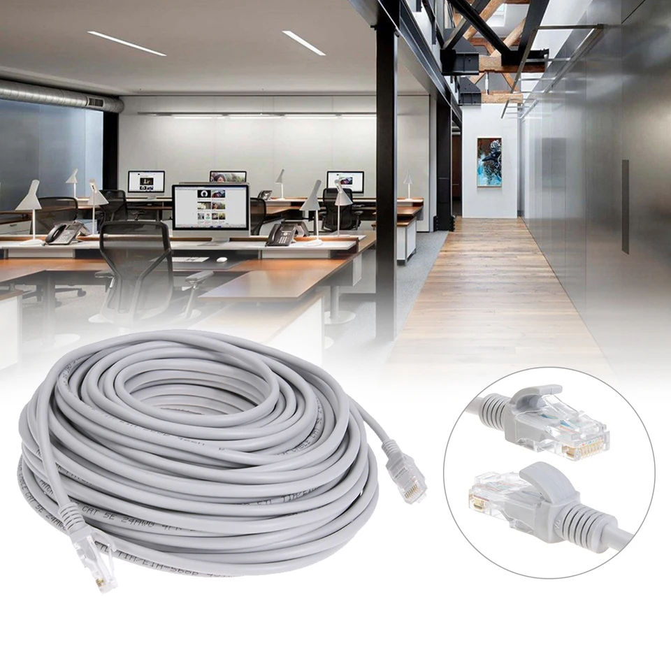 Router počítačový kábel vysokorýchlostný počítačový drôt s konektorom RJ-45 Connector Oprava internetového sieť 100 stôp pre počítač PC Router