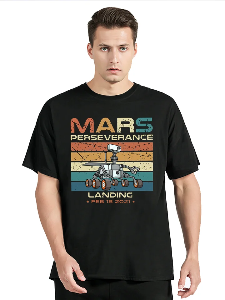 Rover Landing Hipster Tričko Mars Perseverance Rover Prieskum letné pánske odevy tričko Trénne tričko bavlnené vrcholy