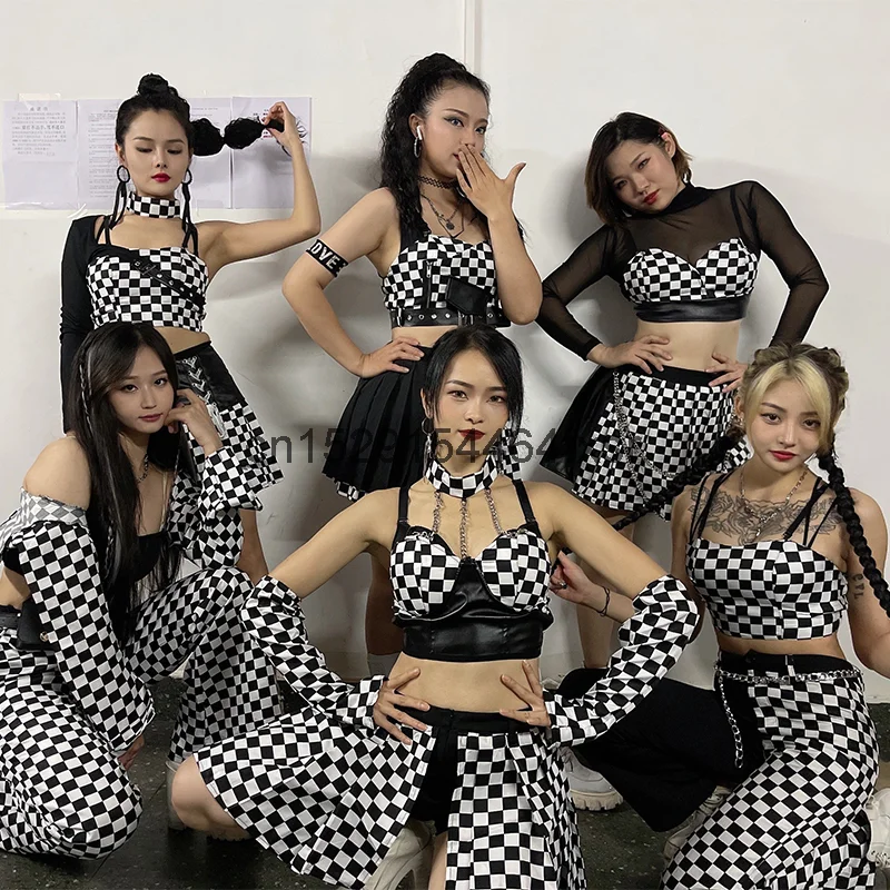Rovnaký výkon Girl Group Performance Outfit, Nový jazzový tanec a kostýmy pre dospelých, Trendy a Cool Street Dance Performance Costume