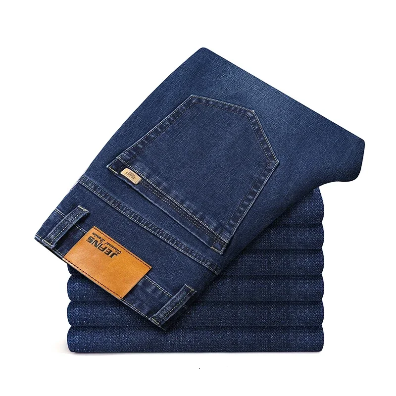 Rovné nohavice pre mužov čierne nadmerné nadmerné džínsy džínsové džínsové džínsové nohavice Značka Classic Cloths Celkovo veľkú veľkosť 35 40 42 44 46