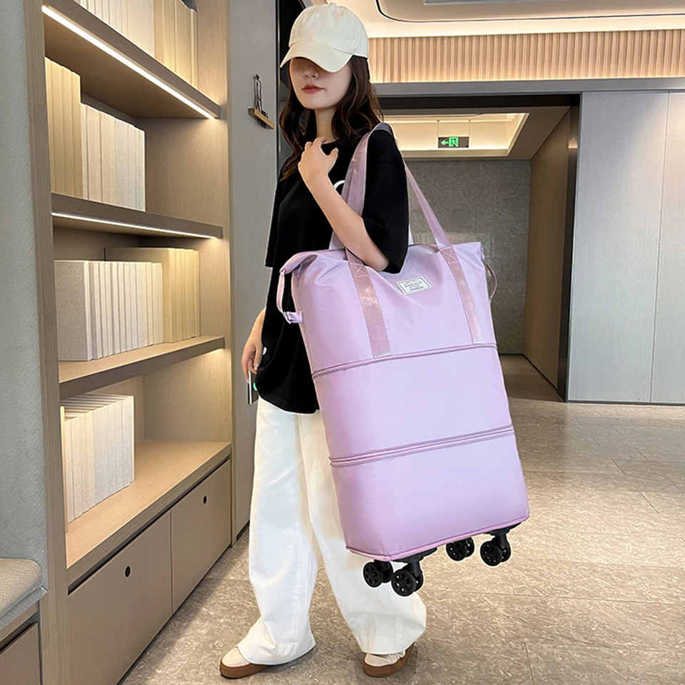 Rozbaliteľné duffle balenie veľkej kapacity skladacia skladovacia taška Oxford handričku sucho-suchý unisex obchodný výlet vrecko