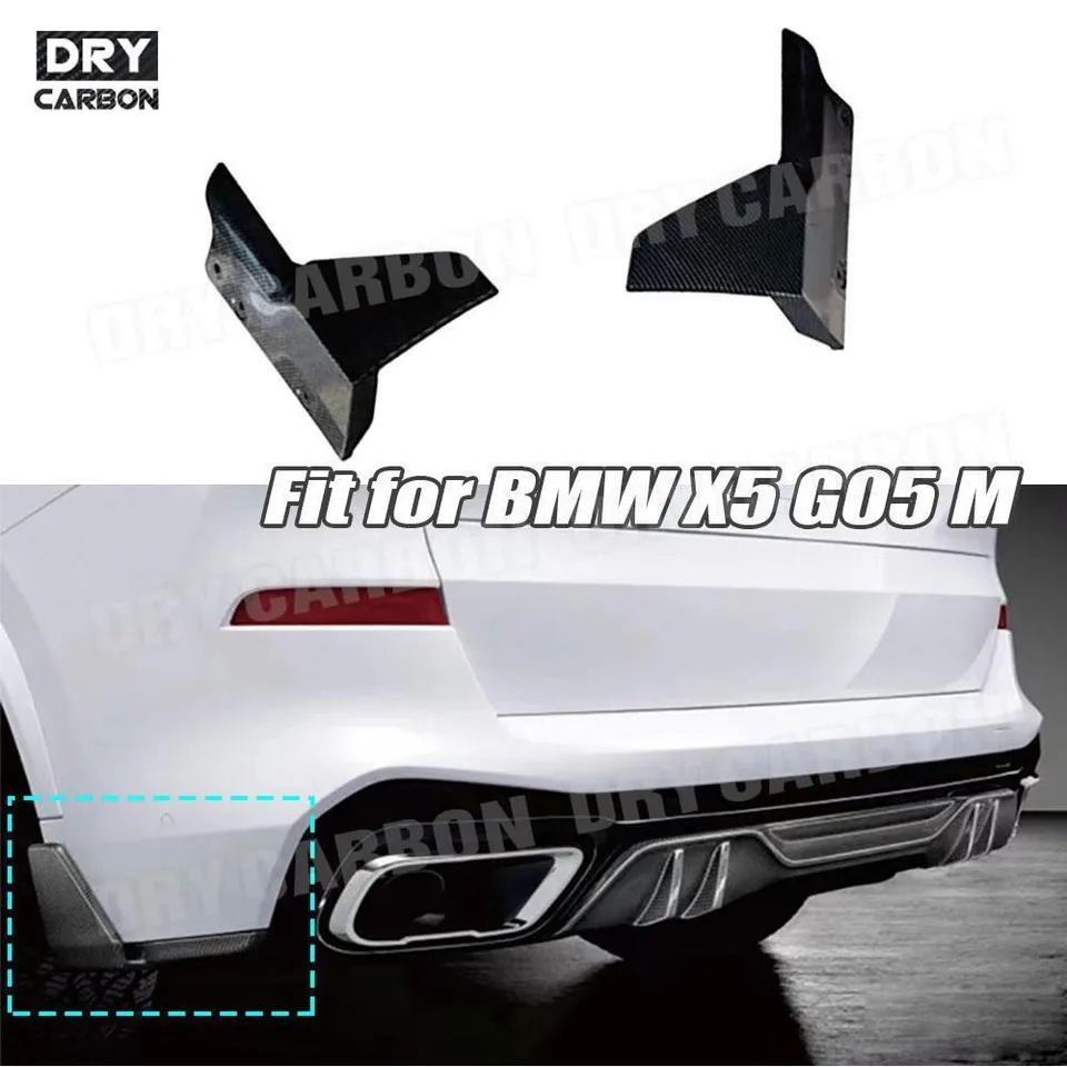 Rozdeľovače bočných štiepok zadného nárazníka z uhlíkových vlákien pre BMW X5 G05 M Sport 2019+ ABS Car Cupwings Winglets Winglets Body Súpravy Príslušenstvo