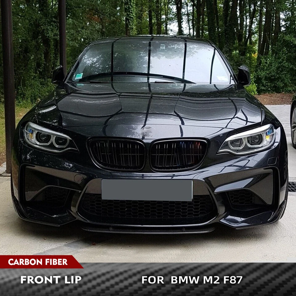Rozdeľovače pier na predné nárazníky z uhlíkových vlákien pre BMW F87 M2 2016 - 2018 Predný nárazník automobilu SPOILERS SPORETERS Racing Body Body Kits