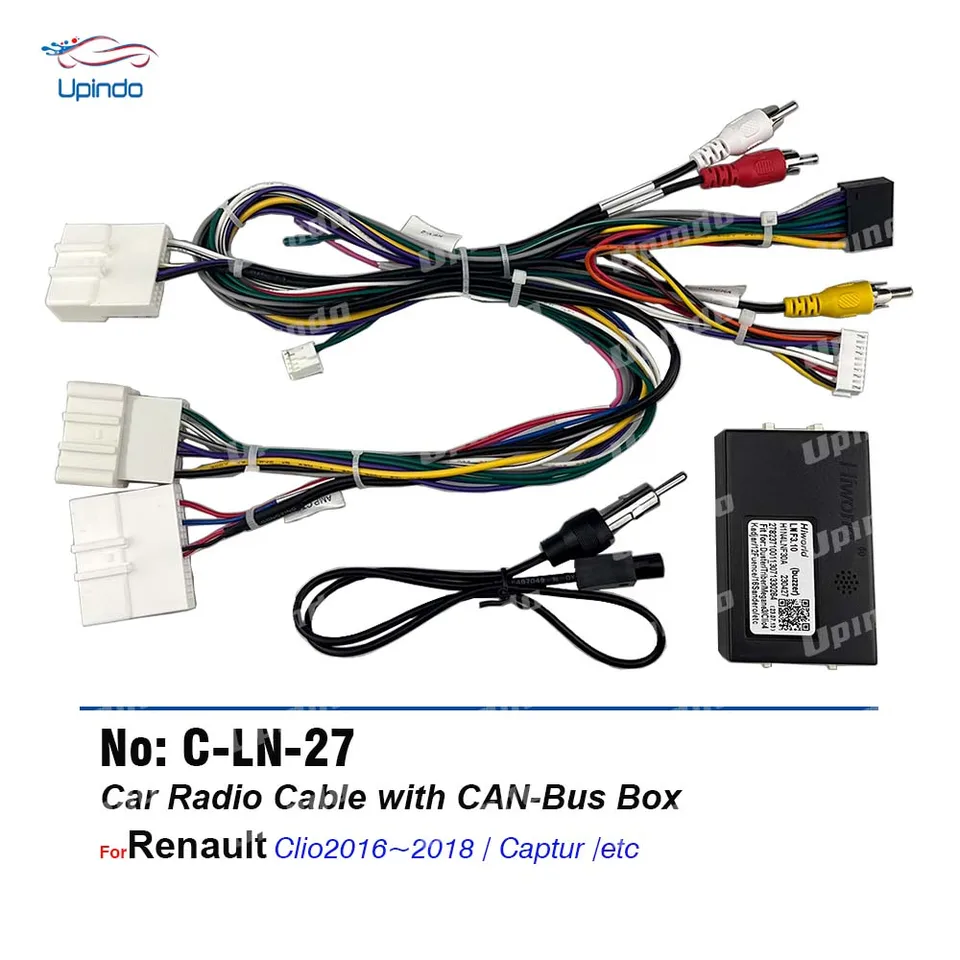 Rozhlasový kábel s CAN s CAN BOX Power Wed Connector Connector Adapter pre Renault Clio Captur Android Multimedia Player