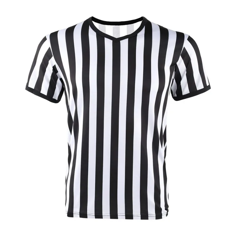 Rozhodca Uniformný krátky rukáv V-krk Muži pre dospelých Rozhodca Uniforma Tričt