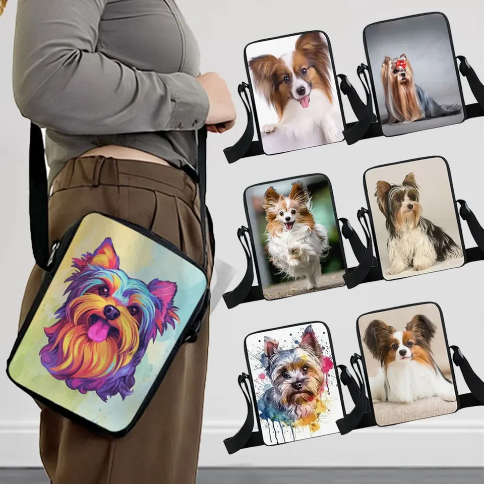 Rozkošný papillon psie crossbody kawaii Yorkshire teriér ps