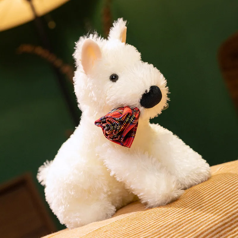 Rozkošný Rose West Highland Terrier plyšové hračky mäkké nadýchané sviatok dlhé vlasy hračky šteniatka roztomilé sladké láska priznanie darček pre dievčatá
