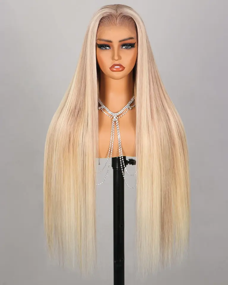 Rozmaznávanie P10/613 čipka predná parochňa ľudské vlasy 13x4 HD Blonde Zvýšenie čipky predné parochne ľudské vlasy