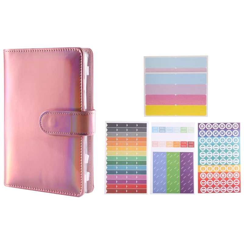 Rozpočtové spojivo A6 Ring Binder Notebook s jasnou hotovostnou obálkou pre organizátor peňazí s nálepkami na štítky