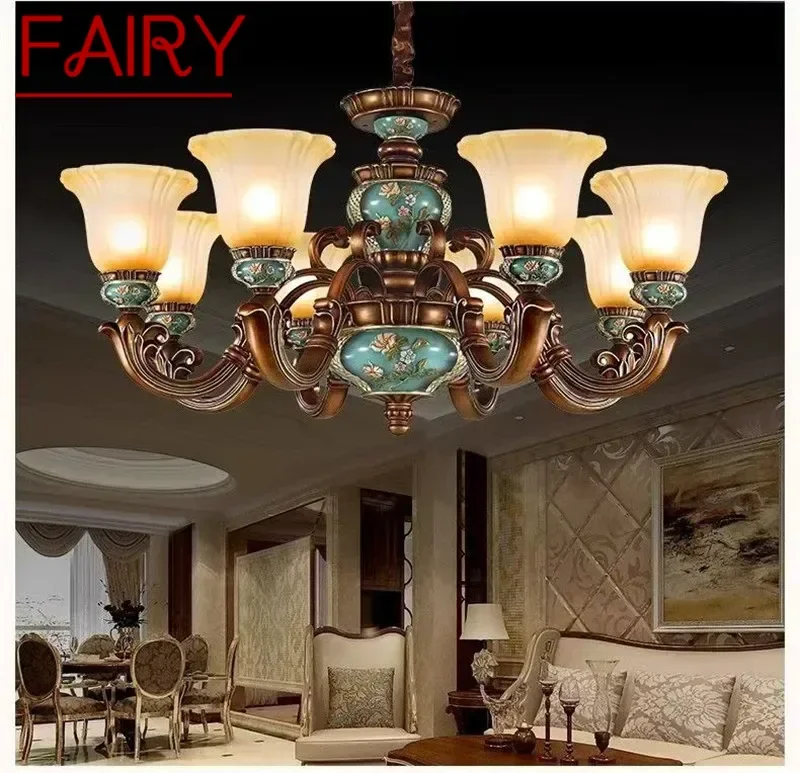 Rozprávková luxusná obývacia izba prívesná lampa americká retro reštaurácia spál