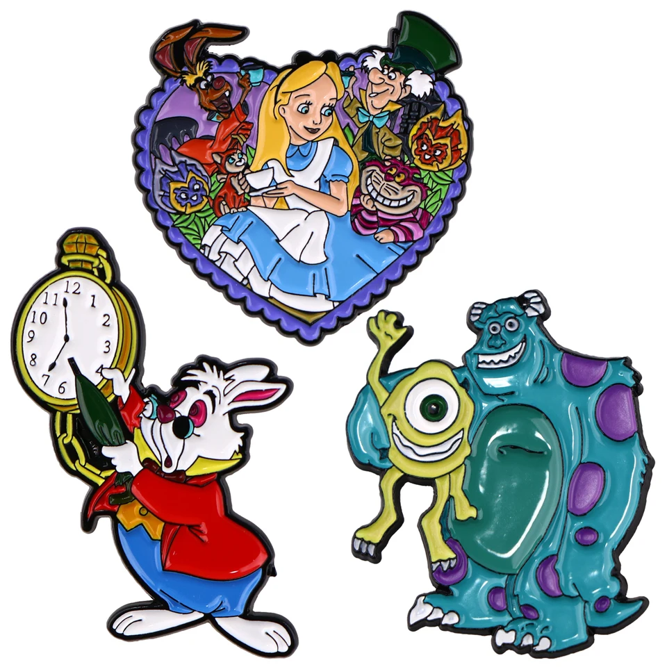 Rozprávky Tales ENAMEL PIN Cartoon Girl Brošes pre ženy roztomilé králičie klopné špendlíky na batohové oblečenie Darcovské hračky