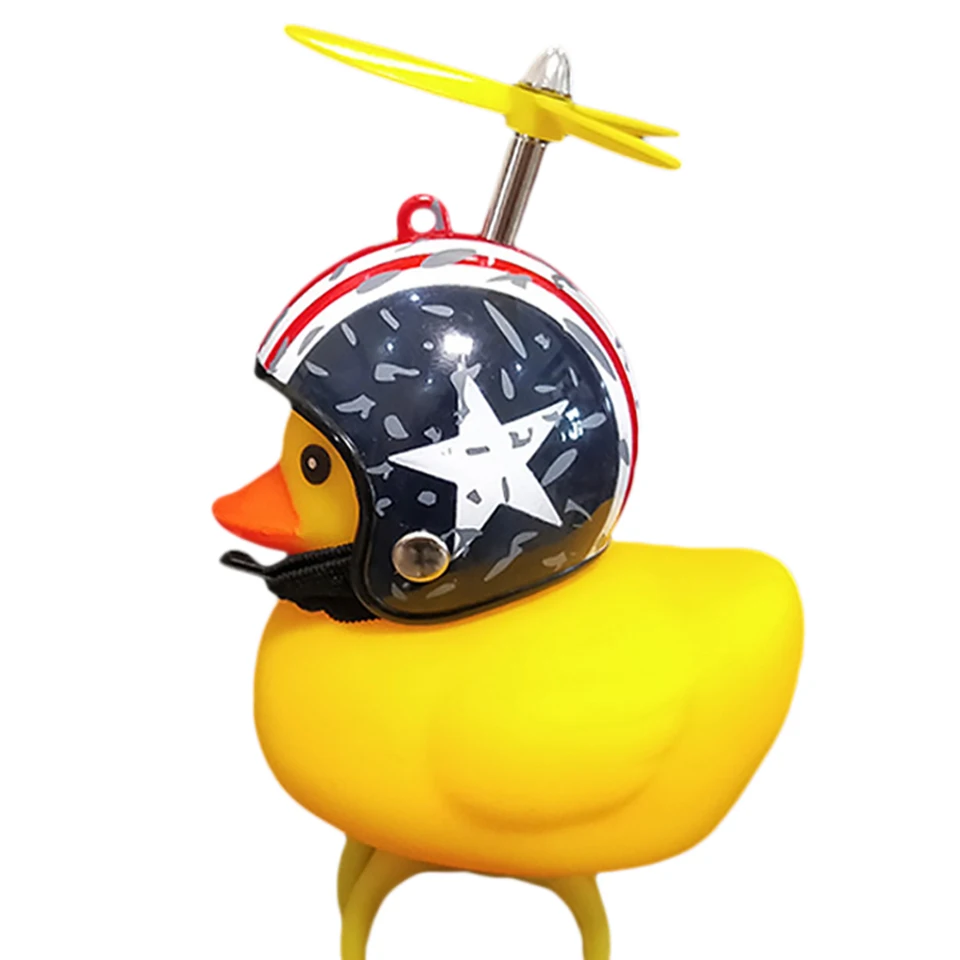 Roztiahnuteľné kačacie bicykel Roh Gumová kačica s prilbou Duckling Mountain Bike Bell s výstražným svetlom pre elektrické skútre
