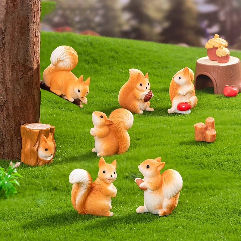 Roztomilá živici mini veverička figurína Pine kužele kawaii doplnky domova dekorácia ZÁKLADNÁ DOMÁCNO