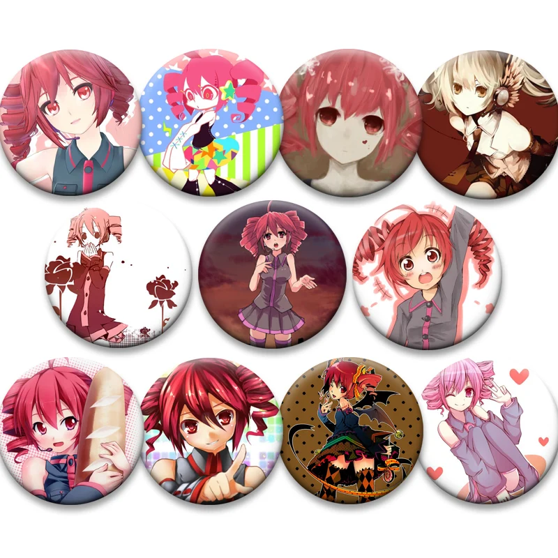 Roztomilé anime dievča Kasane Teto Pins Utau Virtual Singer Round Brošes pre batohové doplnky fanúšik šperkov Darčeky ručný odznak