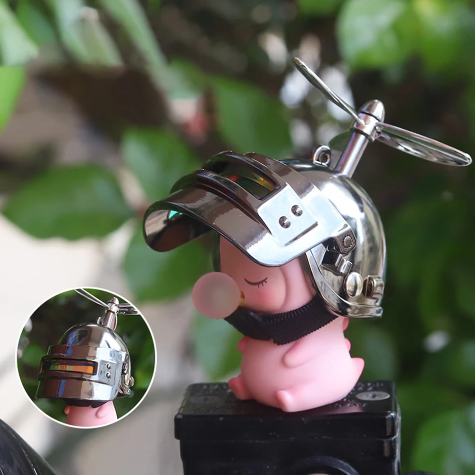 Roztomilé buchty Dinosaurus s prilbou modrou ružovou farbou motocykla ornament cyklovanie dekorácie anime doplnky automobilov interiér