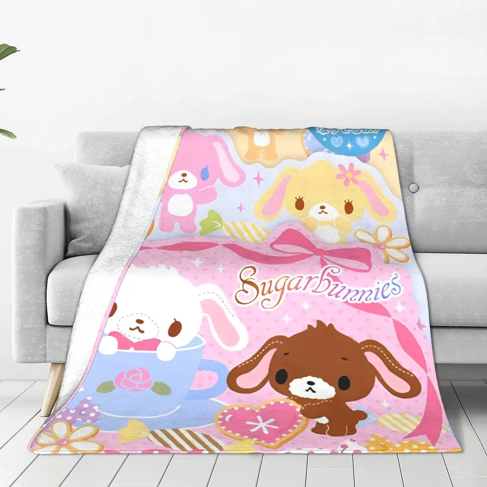 Roztomilé cukrové prikrývky sanrio karikatúra flanel hodí prikrývku pohovka Prispôsobené mäkké teplé posteľné postele