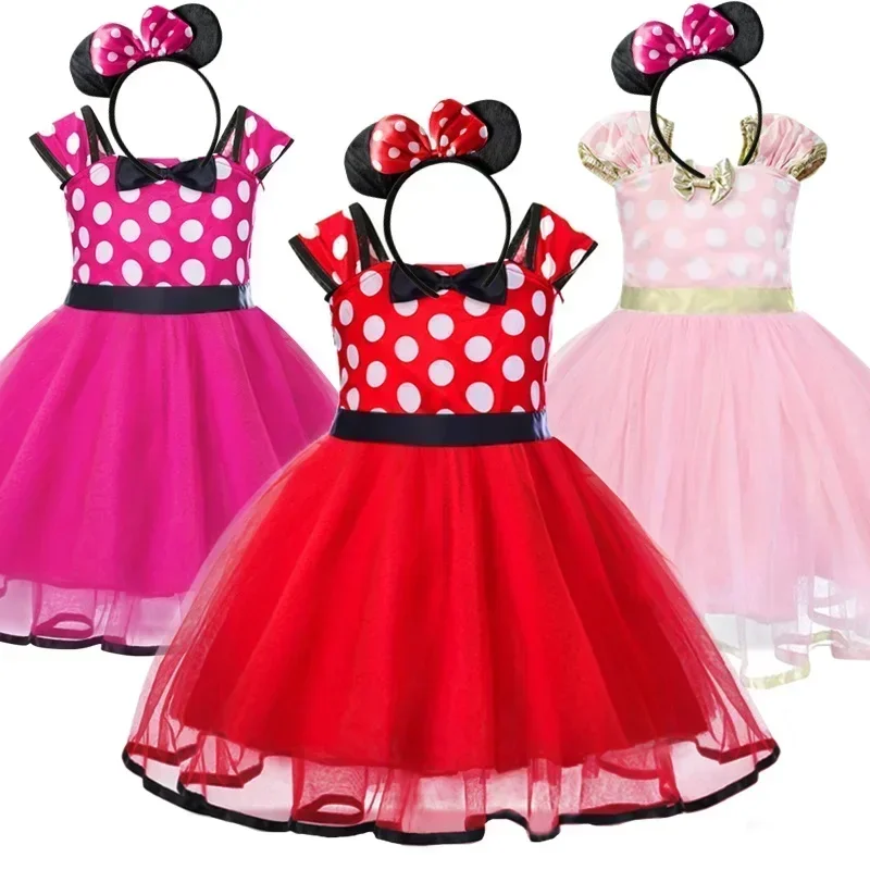 Roztomilé dievčatko karikatúra Minnie Mouse Dress Toddler Kids Birthday Party Cosplay kostým deti Halloween Veľkonočné šaty
