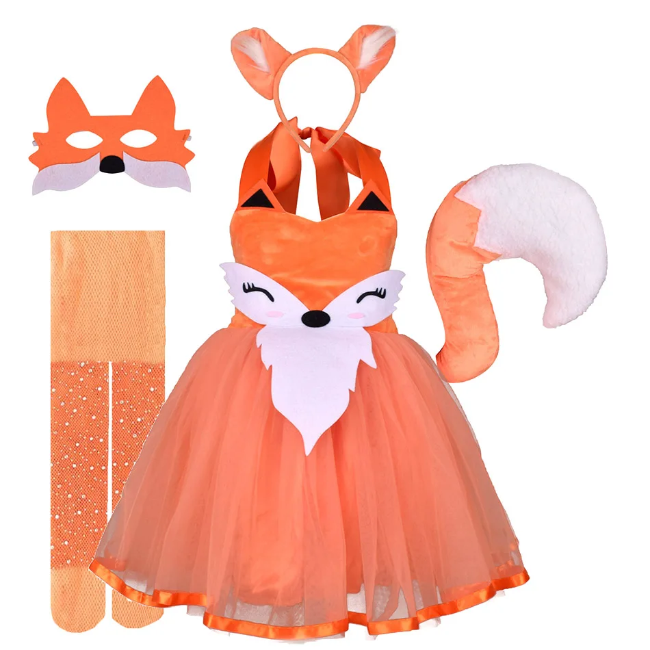Roztomilé dievčatá Halloween Fox Cosplay kostýmy pre deti