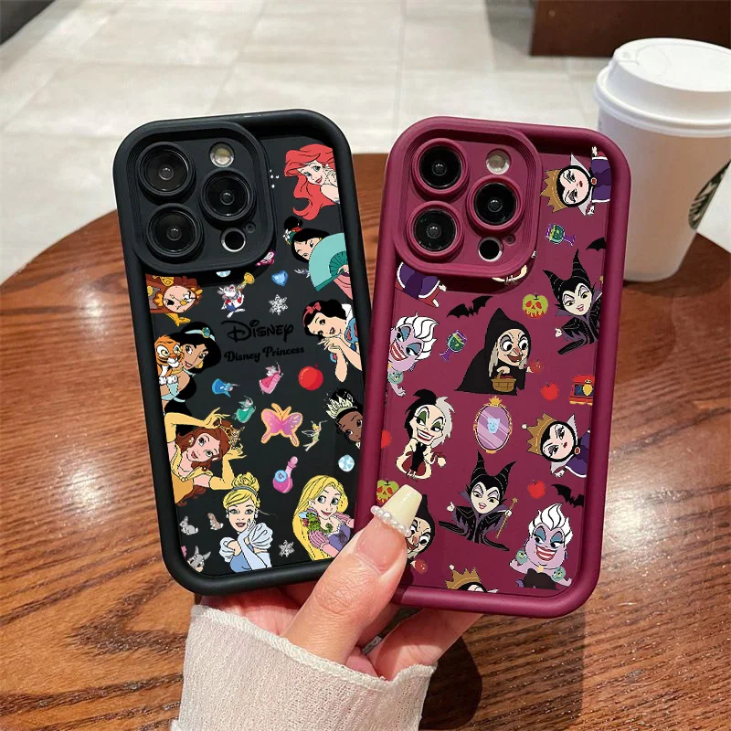 Roztomilé disneys princezná zlá kráľovná telefónny prípad pre Oppo Realme C65 C63 C67 C55 C53 C35 C33 C31 13 12 GT6 NARZO 50 PRO 4G 5G Cover