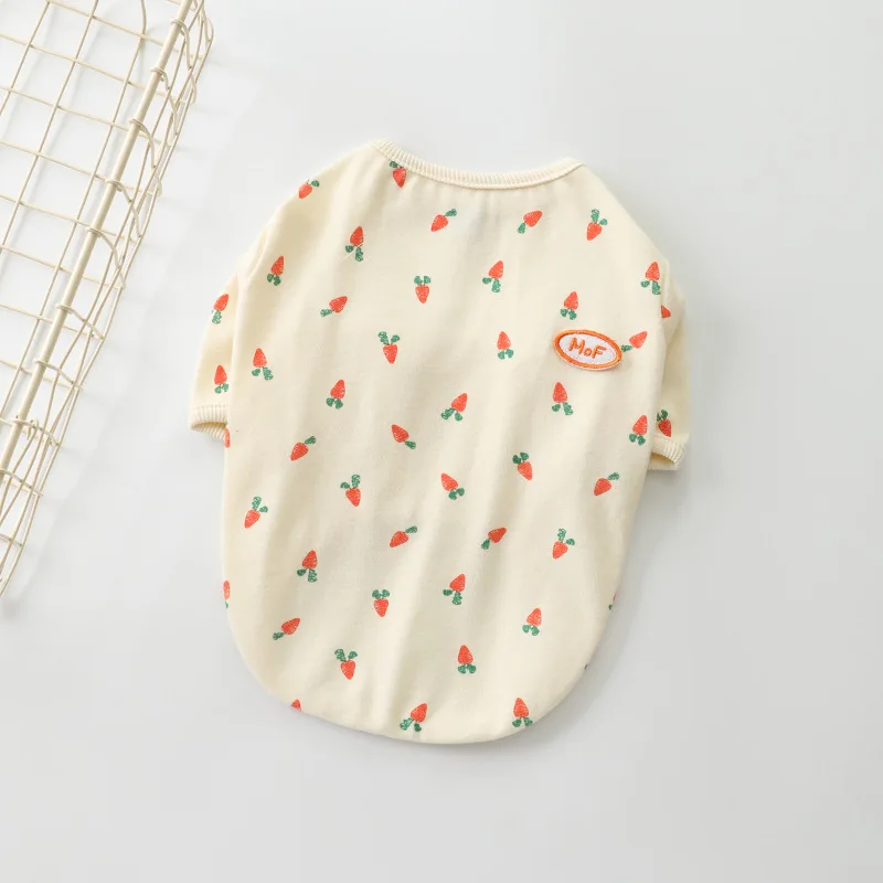 Roztomilé domáce zvieratá dno košele pre psie šaty z bavlny Zhruba vysoké elastické oblečenie pre domáce zvieratá Maltese Yorkshire Teddy Puppy Pet Clothes