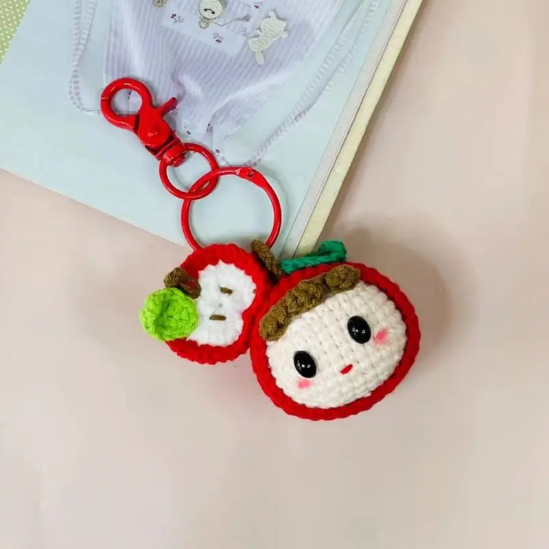 Roztomilé háčkovacie kľúče pletenie ovocných bábikov Kľúčenky Veľkoobchod pletená žaba Keyrings Cartoon Key