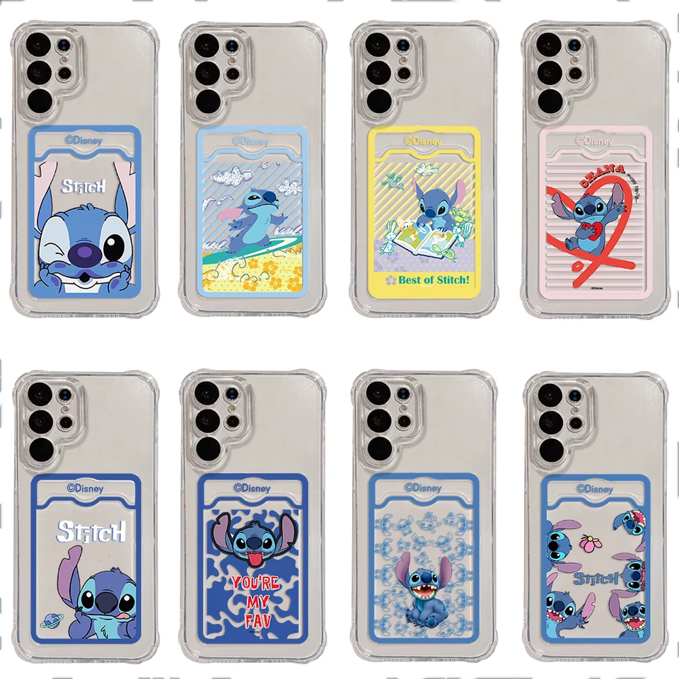 Roztomilé karikatúry Stitchs Card Case pre Xiaomi Redmi 13C 12C 10C 9a 9C Poznámka 13 12S 11 10 9 8 Pro 4G 5G Anti-pád Clear Citch
