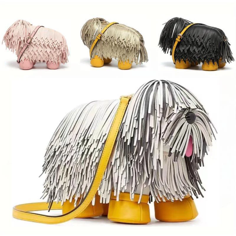 Roztomilé kreatívne šteniatko taška na ramene Nový personalizovaný dizajn Tassel Puppy Hand Messenger Bag americká značka módna špeciálna dáma taška