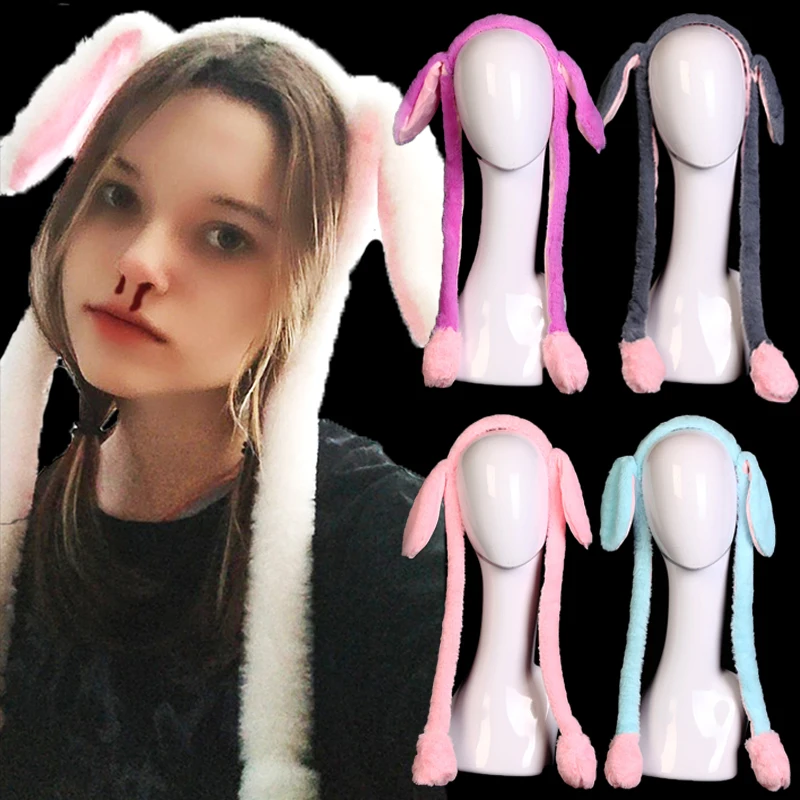 Roztomilé králičie uši čelenka pohybujúce sa uši airbag klobúk detské hračky Dievčatá Dievčatá Cosplay dekorácie hlavy