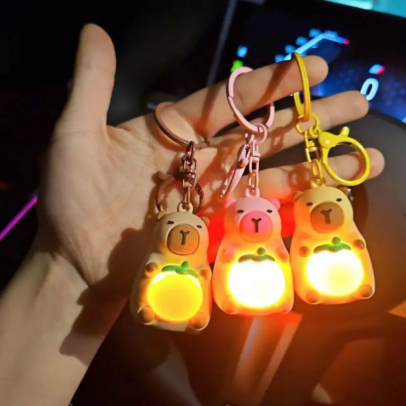 Roztomilé kľúče CapyBara pre dievčatá žiariace kapbara zvierat Keychain Kawaii Bath Batoh Pariak Pár priateľ šperky darček