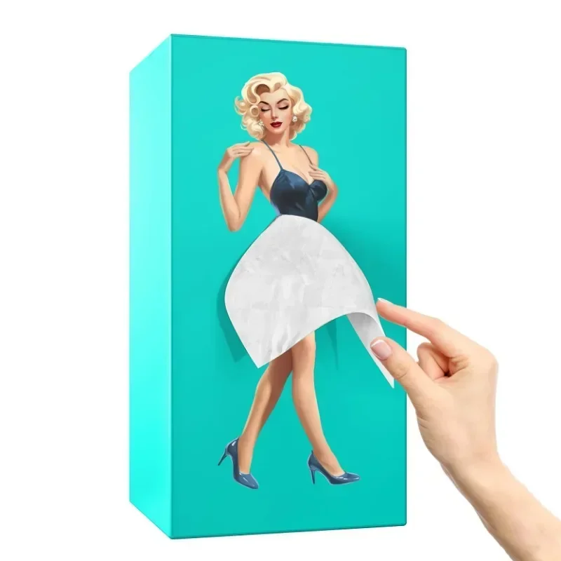 Roztomilé lietajúce sukne dievča Tissue Box Tissue Box Držiteľ-sukňa sukňu Art Desktop Deskot pre domáci bar v kancelárii kaviareň