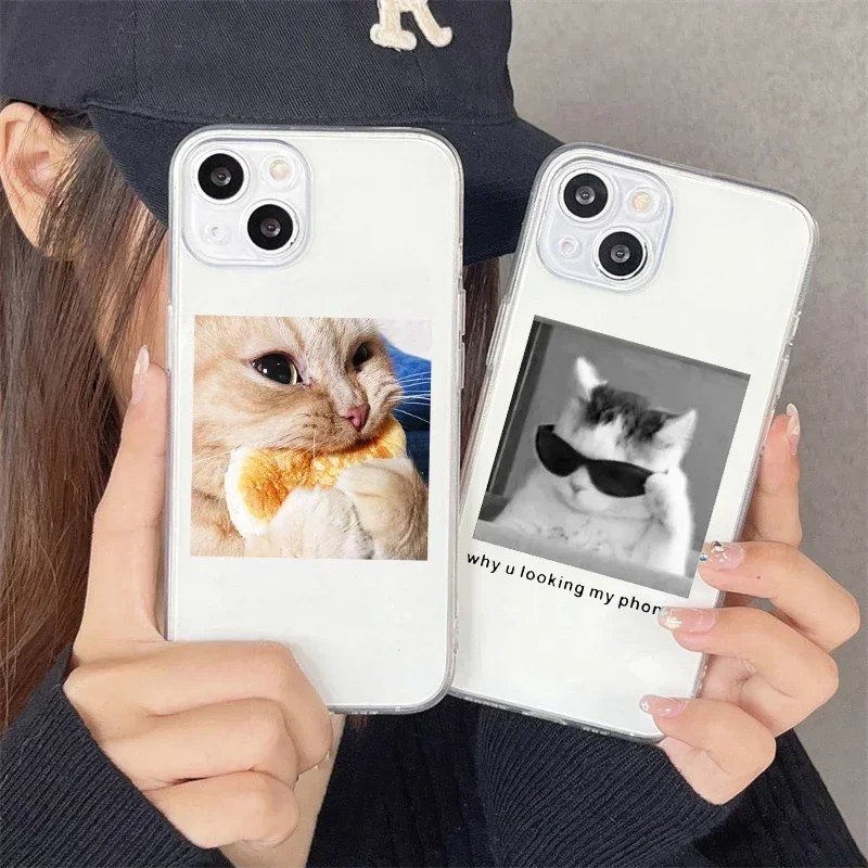 Roztomilé mačky psov psov Photo telefónu pre iPhone 16 Pro Max 11 13 12 12 Mini x x max SE 14 15 7 8 8Plus zvierat Clear Soft Cover Cover