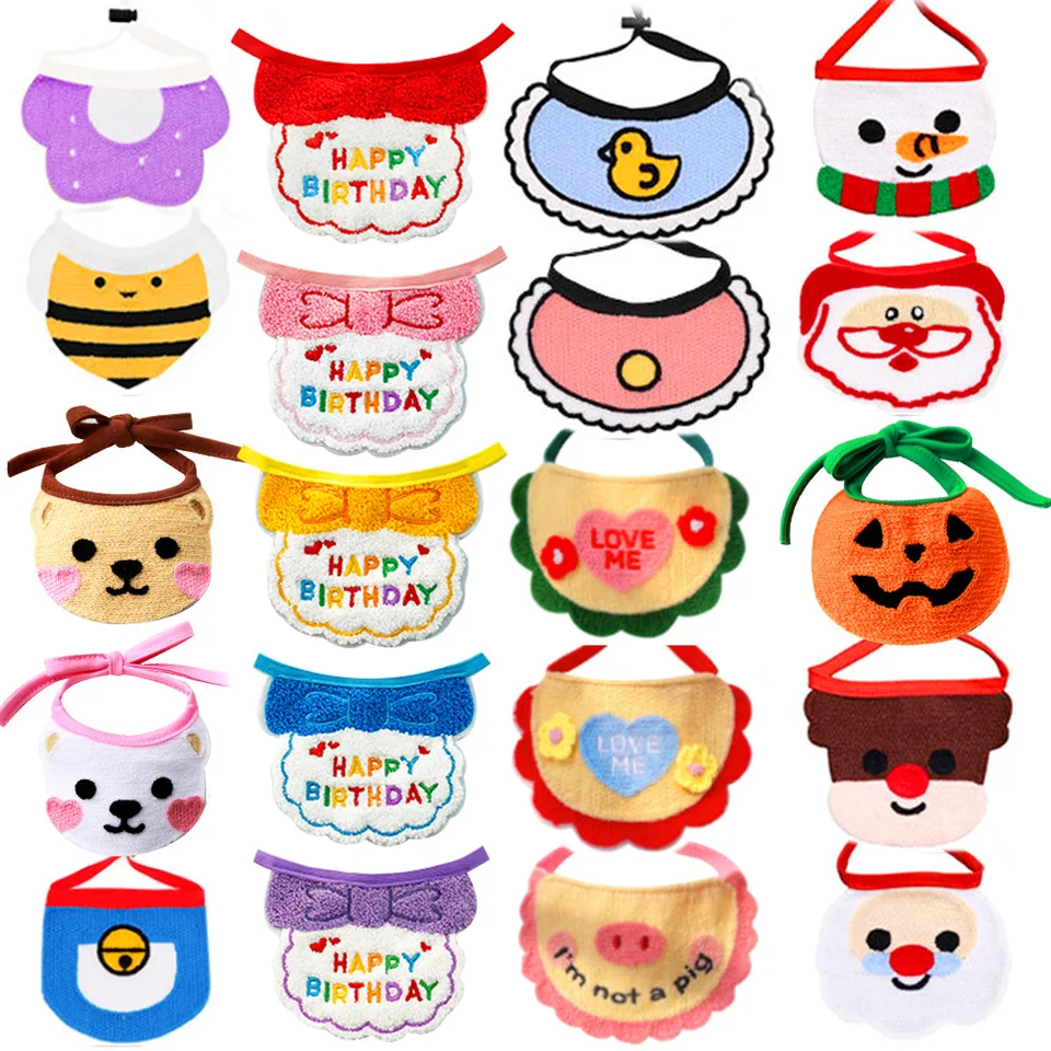 Roztomilé mačky sliny sliny uteráky vianočné a novoročné dovolenkové šatky Garfield Cat a Shiba Dog Pet Supplies