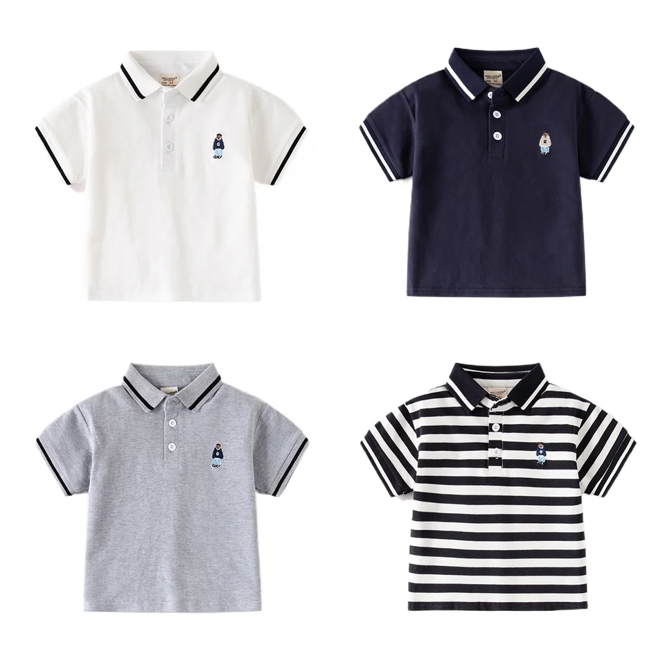 Roztomilé medvedí chlapci polo tričká Toddler Detské topy Tops Tees Detské oblečenie
