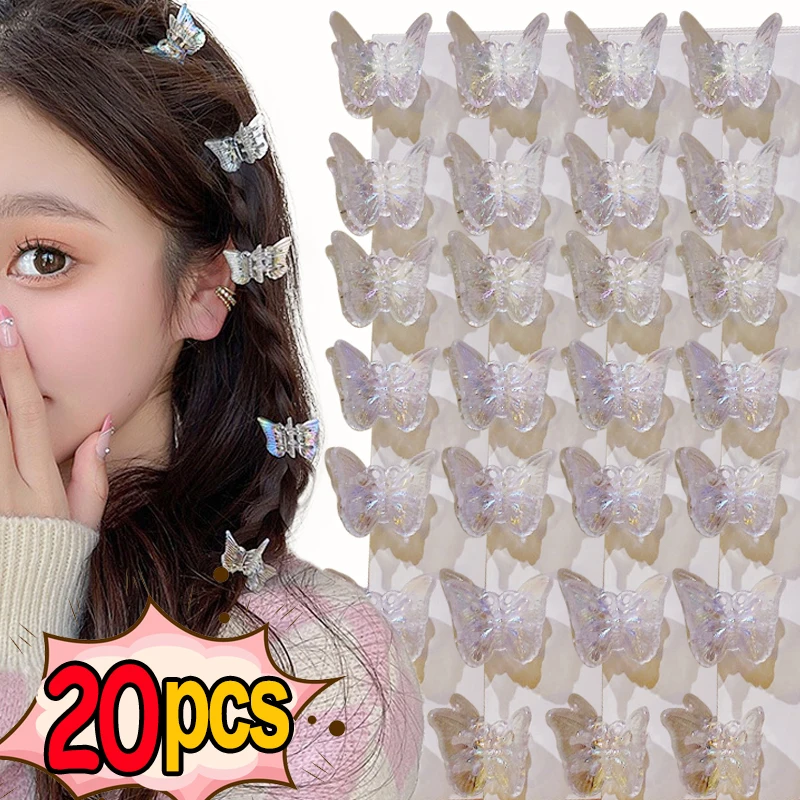 Roztomilé mini motýľové vlasové pazúry spletené priehľadné malé vlasy klip Dievčatá Happins Barrettes Bobby Pin Headar Headar Wholesale