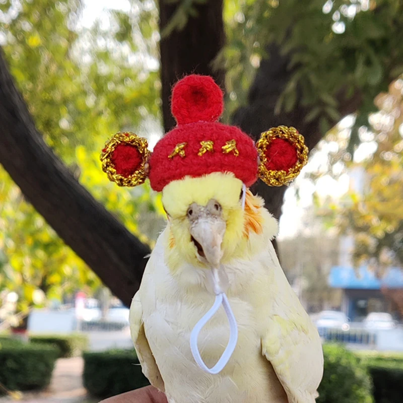 Roztomilé mini pletené domáce zvieratá klobúk pre malé zvieratá škrečok vták Parrot papagáj Prasa malé čiapky Pet Cosplay kostým kostým hlavy