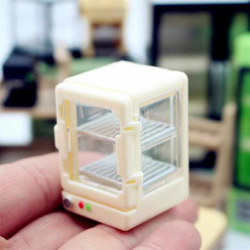 Roztomilé mini simulácie Convence Store Food Display Cabinet Raňajky vykurovanie izolácie skrinka modelky pre bábiky Hračky