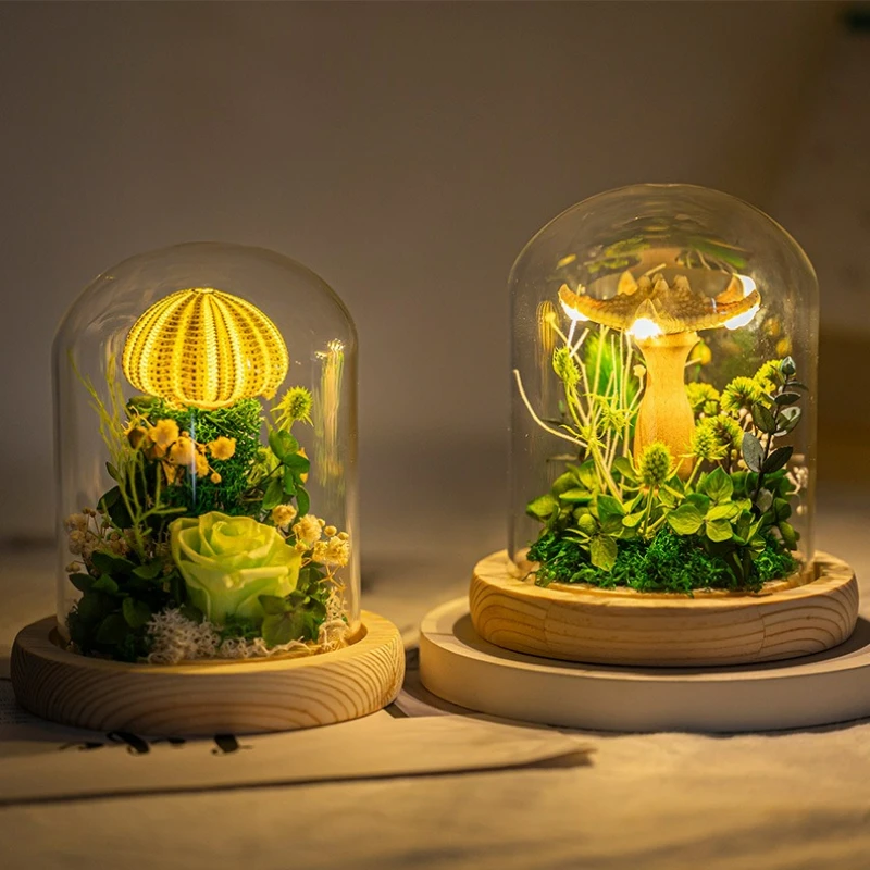Roztomilé nočné svetlo DIY Materiál balenie Luminous Sea Urchin Shell Lamp Lamp Desktop dekorácie narodeniny darček Night Light