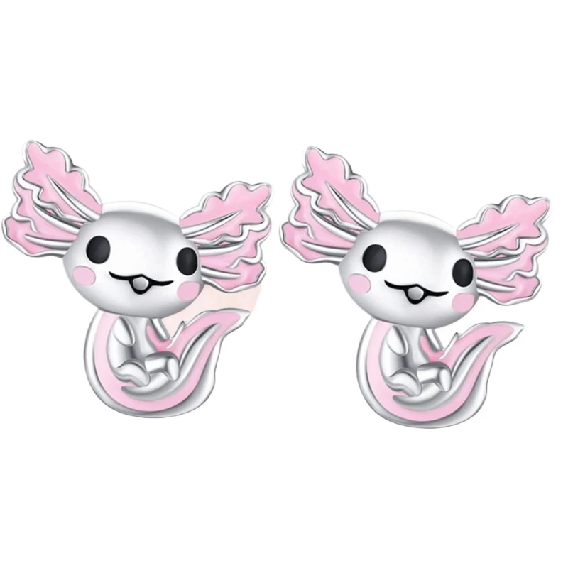 *Roztomilé náušnice Axolotl Stud, narodeninové vianočné darčeky pre ženy výročie darčekov, šperky, výklenok v štýle, horúci zoznam, bestsellin