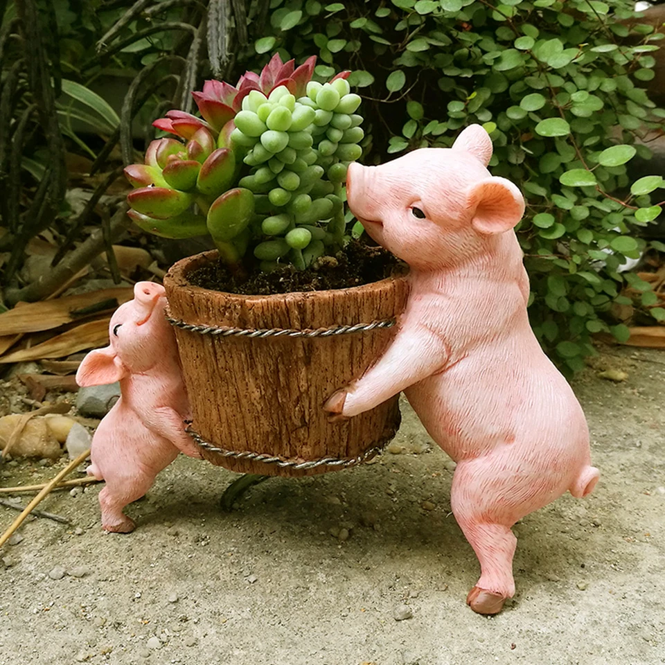 Roztomilé simulované ošípané zvieratá figurína kvetina hrnca rozprávkové záhradné ozdoby bonsai farmárske dekorácie darčeky pre deti