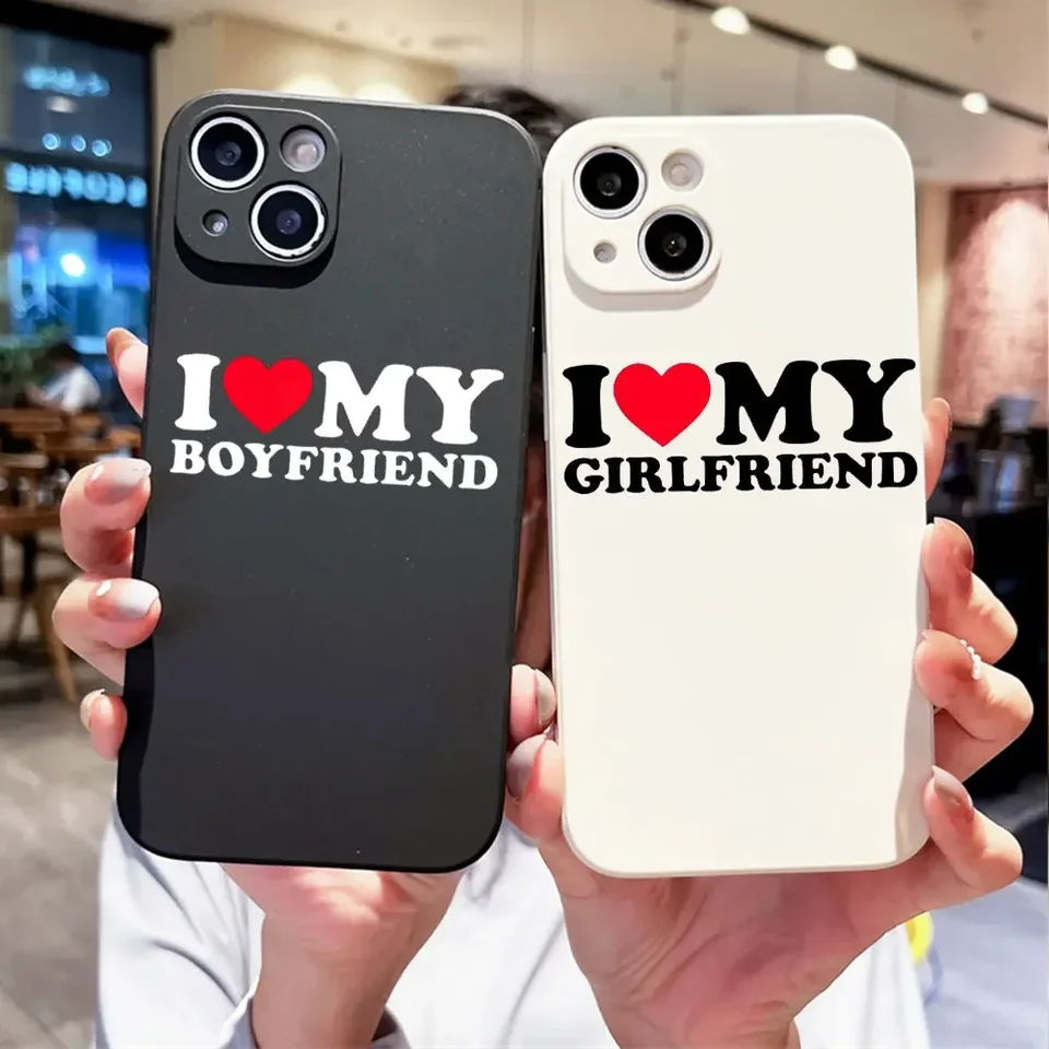 Roztomilé vtipné, milujem svoju priateľku telefónny puzdro pre iPhone 11 12 13 14 15 Pro Max Mini x xr xs 7 8Plus Soft Cover Pár spárovaný Coque