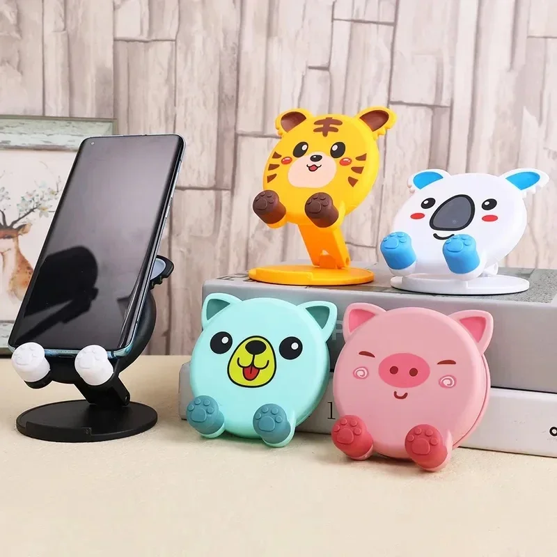 Roztomilé živicové zvieracie držiak mobilných telefónov Tablety stolov pre iPad Smartphone Cat Dog Ornament Domáce stolové stolové dekorácie
