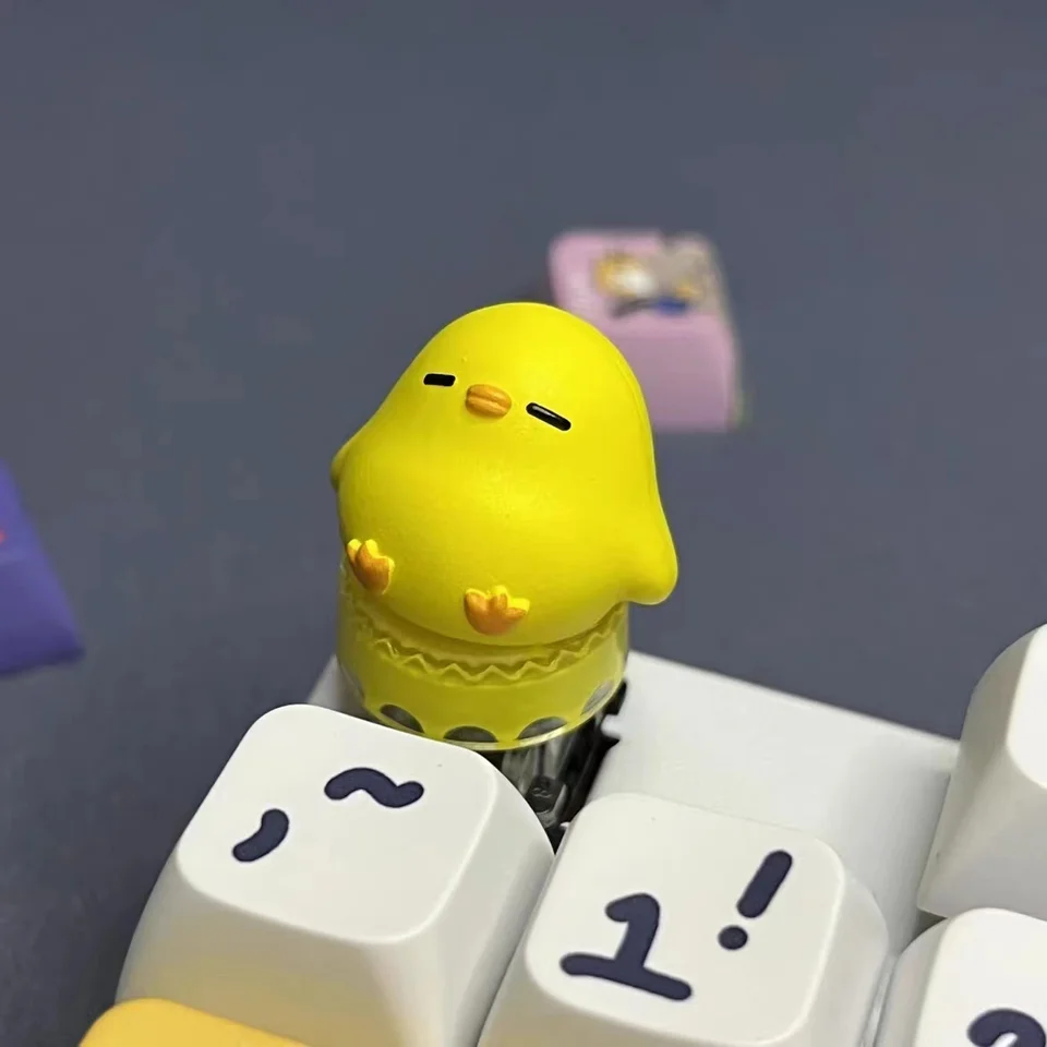 Roztomilé žlté kuracie keycap kreatívne prispôsobené DIY prispôsobené krížové osi mechanická klávesnica R4 ESC Keycap
