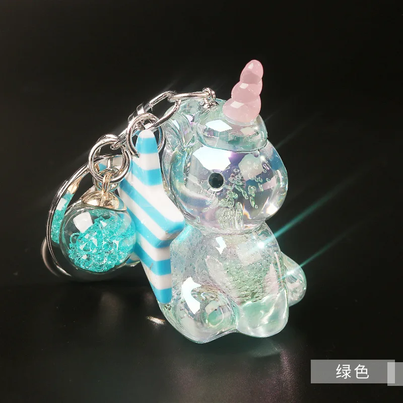Roztomilý akrylový kľúče hviezda Crystal Unicorn Key reťaz tašku prívesok
