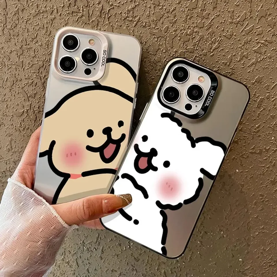 Roztomilý anime milovníci psov pár telefónov pre iPhone 16 15 14 13 12 11 Pro Max x x MAX xR SE 7 8 8.