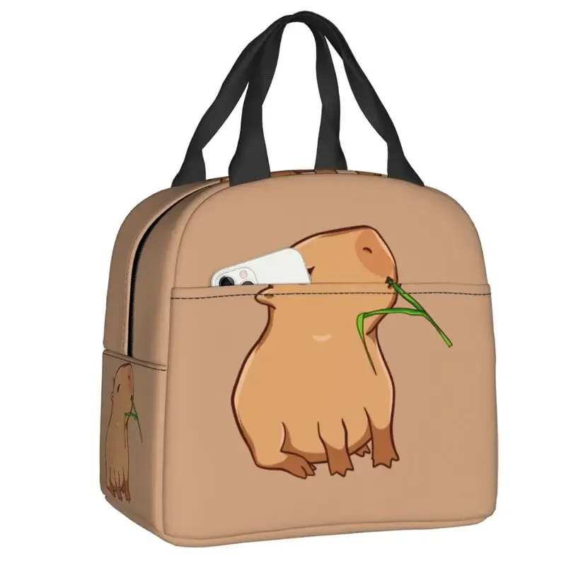 Roztomilý Capybara Izolovaný obedový box pre ženy teplý chladič tepelnej tašky Outdoor Camping Cestovanie piknikovú nádobu