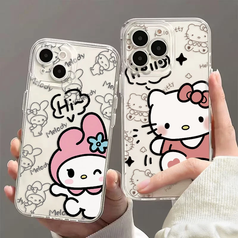 Roztomilý Cinnamoroll My Melody Telefón puzdro pre Samsung S24 S23 S22 S21 S20 S10 Fe Note20 Note10 Plus Ultra Lite 5G Soft TPU Cover TPU
