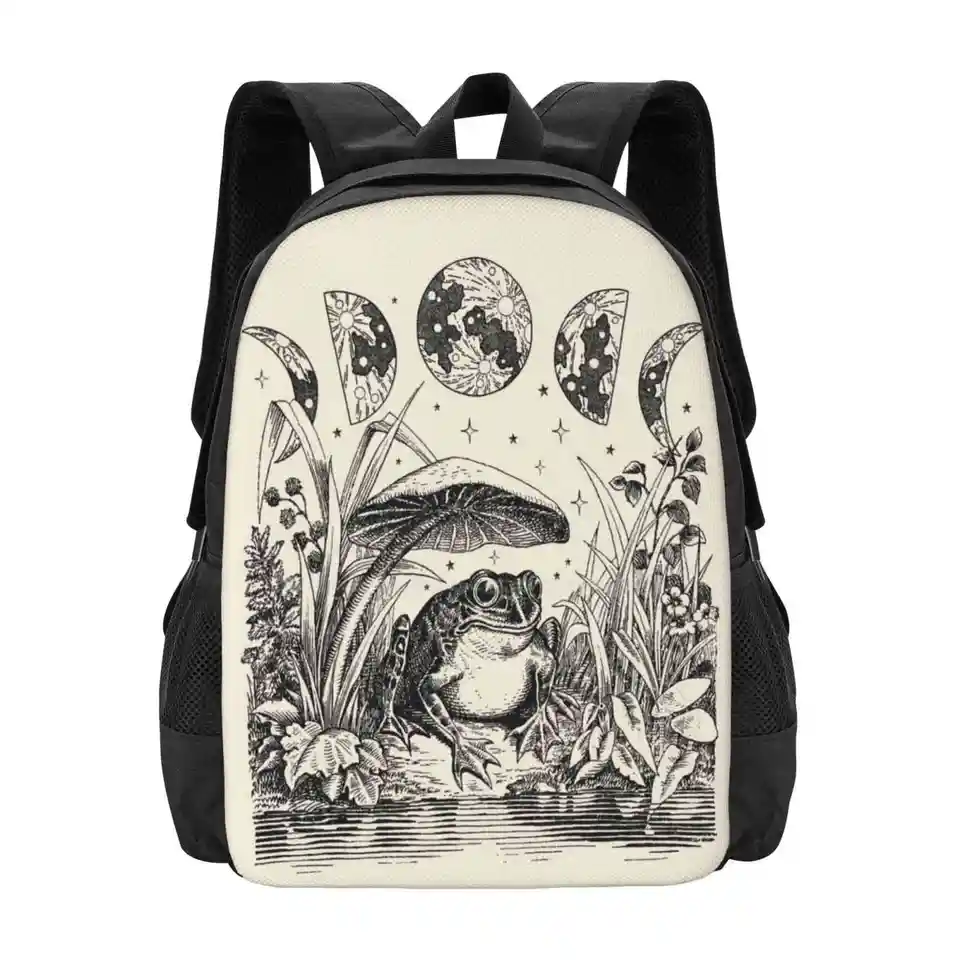 Roztomilý Cottagecore Estetic Frog Huub Moon Witchy Vintage - Dark Academia Goblincore Witchcraft Froggy - Emo Grunge Príroda