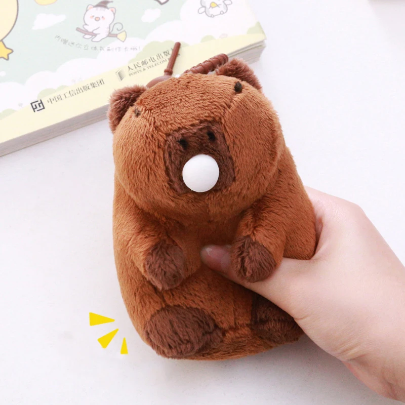Roztomilý dekompresia capybara pľuvanie bubliny voda delfín plyšový tall talback kúzlo capybara keychain